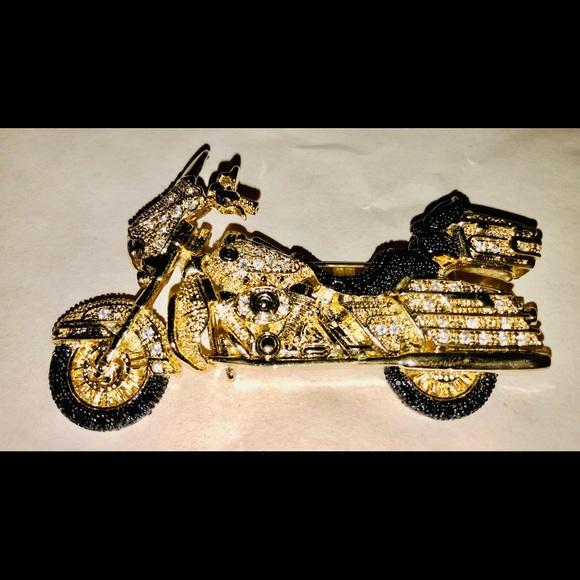 Swarovski Crystal Motorcycle Pin - Picture 7 of 13